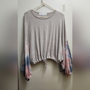 Vintage Havana Taupe Textured Knit Top